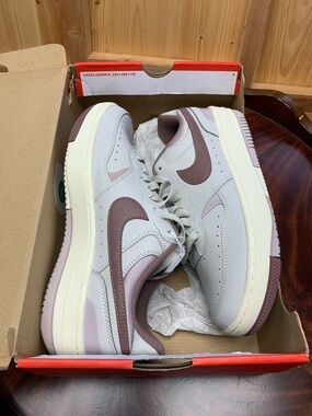 Nike Air Force 1 Low — White with Mauve and Light Purple Accents